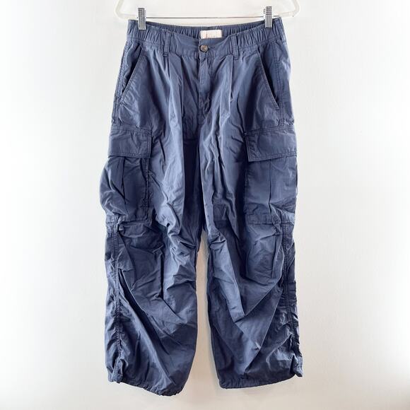 Anthropologie High Rise Baggy Cargo Parachute Pants Blue 28 - Picture 1 of 8